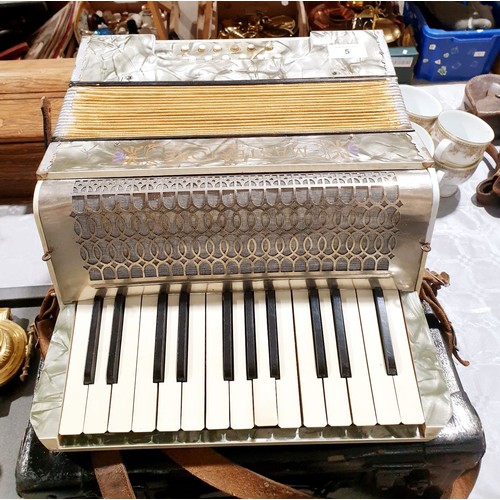 5 - A vintage Mastertone squeeze box with case. No shipping. Arrange collection or your own packer and s... 