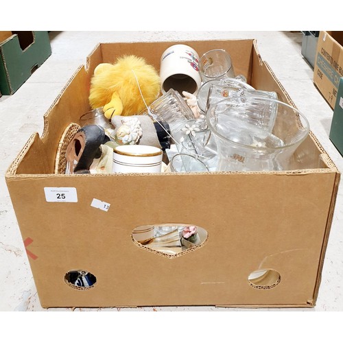 25 - A box including 1977 Jubilee tankards. No shipping. Arrange collection or your own packer and shippe... 