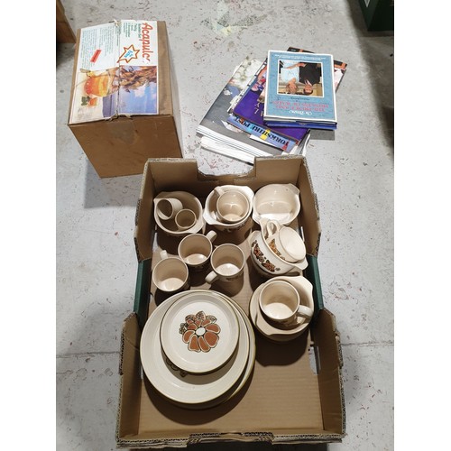 27 - A box including royal memorabilia and retro ceramics. No shipping. Arrange collection or your own pa... 