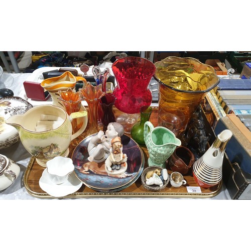 38 - A selection of glass and ceramics including Royal Winton and Shelley. No shipping. Arrange collectio... 