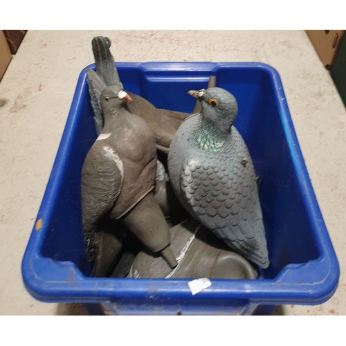 47 - Six plastic and rubber pigeon decoys. UK shipping £14.