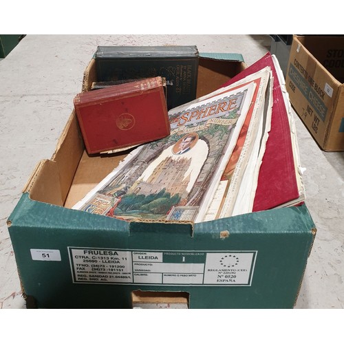 51 - A box of vintage books and periodicals. UK shipping £14.