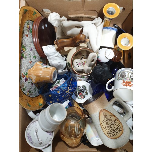 50 - A box of glass and ceramics. No shipping. Arrange collection or your own packer and shipper, please.