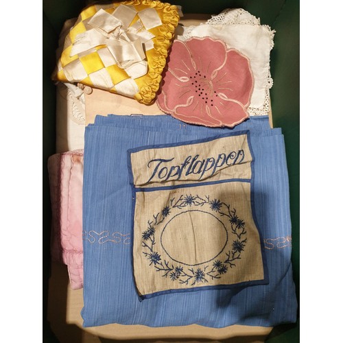 72 - A box of vintage and later soft goods. UK shipping £14.