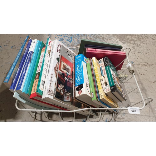 102 - A box of books including antiques guide books. No shipping. Arrange collection or your own packer an... 