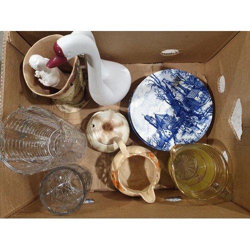 104 - A box including cut glass vases. No shipping. Arrange collection or your own packer and shipper, ple... 