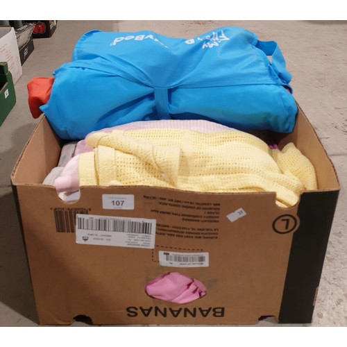 107 - A box of children's blankets. No shipping. Arrange collection or your own packer and shipper, please... 