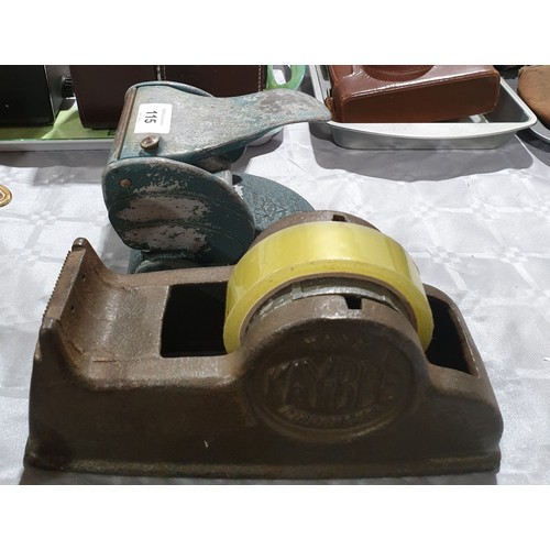 115 - A vintage Sellotape dispenser and hole punch. UK shipping £14.