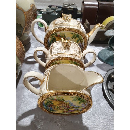 117 - An Art Deco Sadler three piece tea set. No shipping. Arrange collection or your own packer and shipp... 