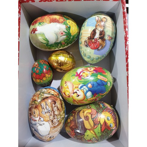 119 - Seven cardboard Easter eggs. UK shipping £14.