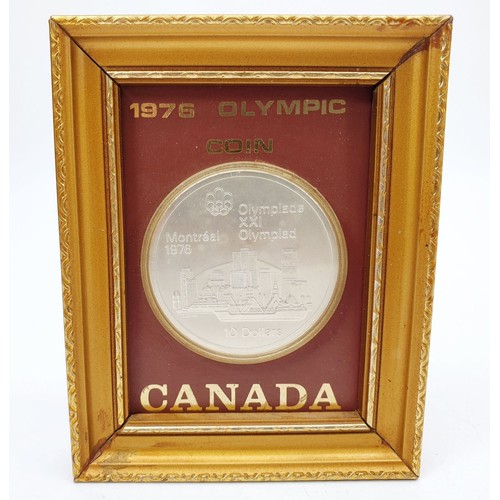 299 - A 1976 silver Canadian Olympic 10 dollar coin. UK shipping £14.