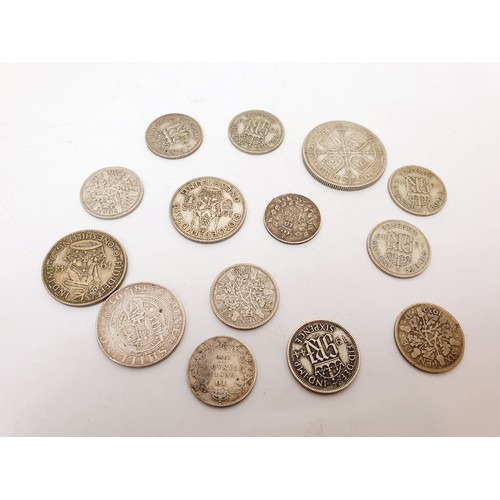 301 - A selection of Victorian and later silver coins, weight 54g. UK shipping £14.