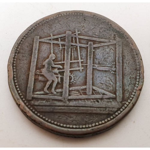 306 - An 1812 Jackson & Lister's Warehouse Barnsley token. UK shipping £14.