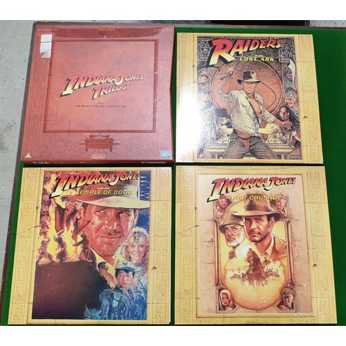 149 - The Indiana Jones trilogy on LaserDisc, wide screen edition. UK shipping £14.