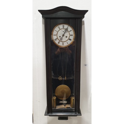 169 - An antique Vienna wall clock, length 39.5