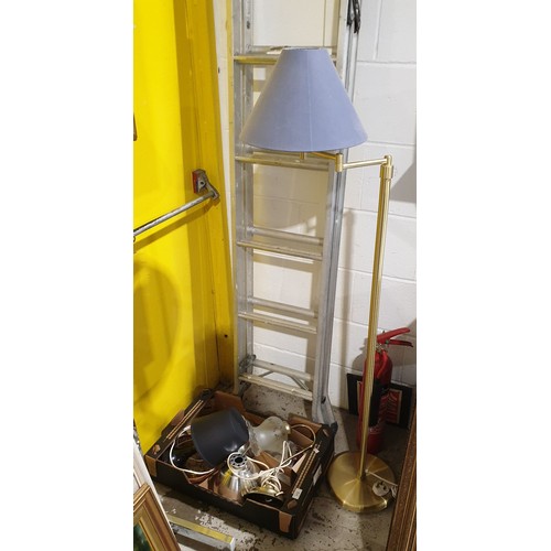 172 - A box of table lamps together with a floor standing adjustable lamp. No shipping. Arrange collection... 