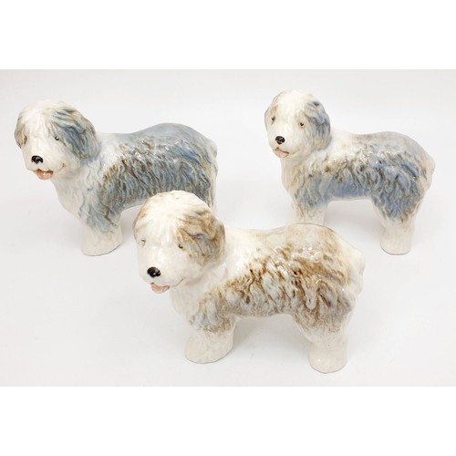 193 - Three Sylvac old English sheep dogs, height 4.75