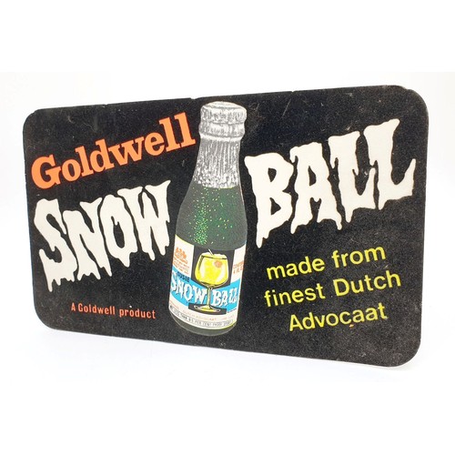 200 - A vintage advertising card for Goldwell Snowball beverage having a felt finish, 6.5