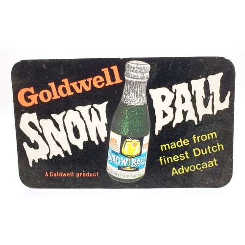 200 - A vintage advertising card for Goldwell Snowball beverage having a felt finish, 6.5