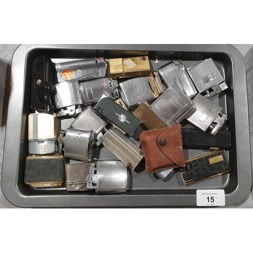 15 - A selection of vintage and later lighters. UK shipping £14.