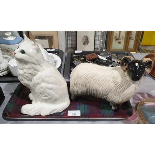 18 - A Beswick model of a Persian cat, height 8