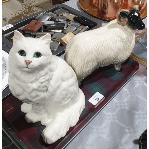 18 - A Beswick model of a Persian cat, height 8