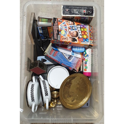 35 - A box including brassware and assorted. No shipping. Arrange collection or your own packer and shipp... 