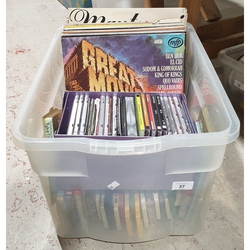 37 - A box of LPs, CDs and cassettes. No shipping. Arrange collection or your own packer and shipper, ple... 