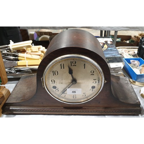 46 - An early 20th century Napoleon hat mantel clock. No shipping. Arrange collection or your own packer ... 