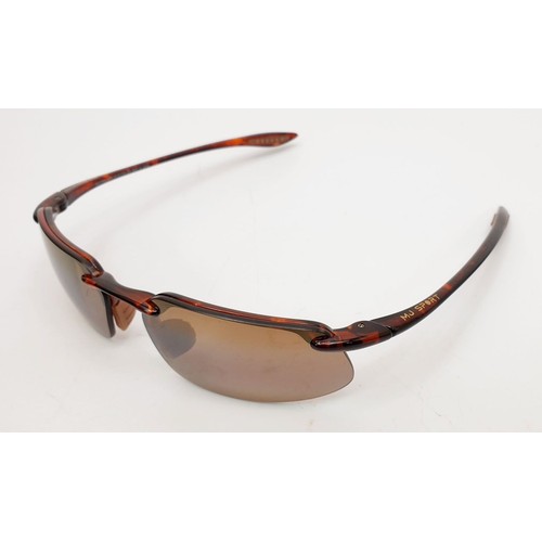 334 - A pair of Maui Jim sunglasses with hard and soft case. UK shipping £14.