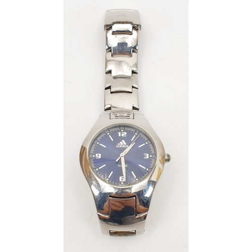 347 - A unisex stainless steel Adidas quartz wrist watch 10-0149A, working order. UK shipping £14.