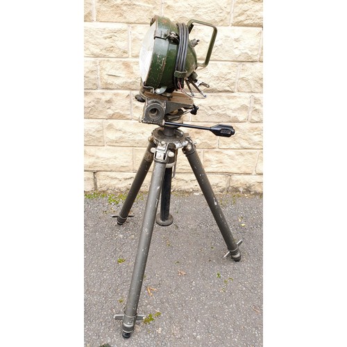 259 - A French fully adjustable tripod with a flood light mounted to it. No Shipping. Arrange collection o... 