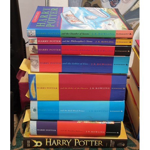 268 - Rowling, J. K., eight Harry Potter hard back and paperback books including first editions. UK shippi... 