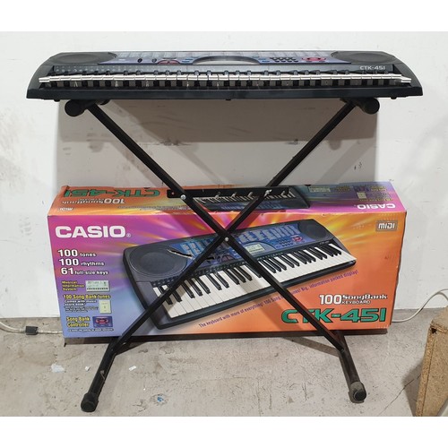 272 - A Casio CTK-451 keyboard with stand. No Shipping. Arrange collection or your own packer and shipper,... 