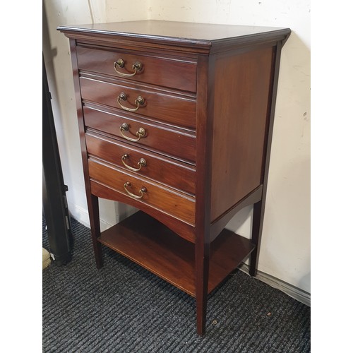 173 - An early 20th century mahogany five heights music cabinet, height 33