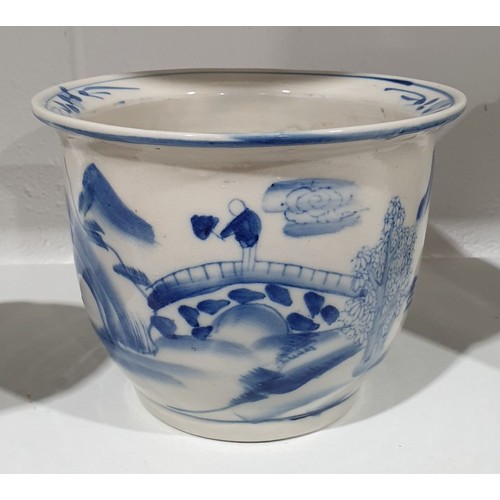 266 - An antique Chinese blue and white jardiniere, height 6