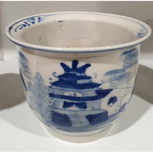 266 - An antique Chinese blue and white jardiniere, height 6