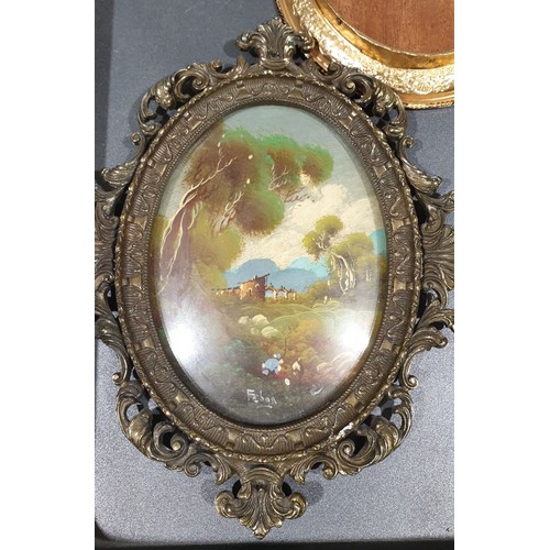 26 - Two oil on board miniature landscape paintings, the longest 4.75