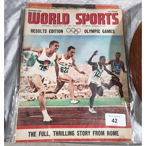 42 - Four 1950/60s copies of World Sports. UK shipping £14.