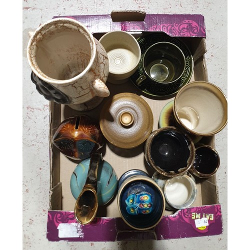 58 - A box of West German and other ceramics. No shipping. Arrange collection or your own packer and ship... 