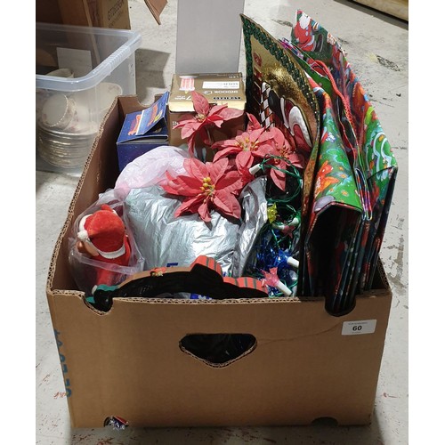 60 - A box of Christmas decorations. No shipping. Arrange collection or your own packer and shipper, plea... 