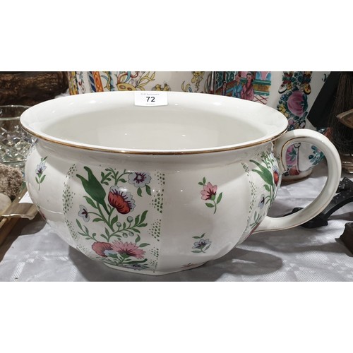 72 - An antique Wedgwood & Co. Ltd. floral pattern chamber pot, diameter 9.25