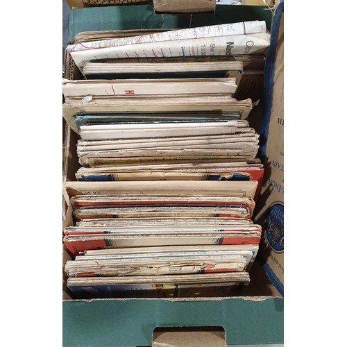 144 - A box of vintage maps. UK shipping £14.