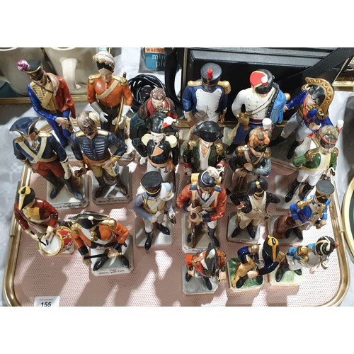 155 - A selection of Capodimonte soldier figurines some A/F. No shipping. Arrange collection or your own p... 