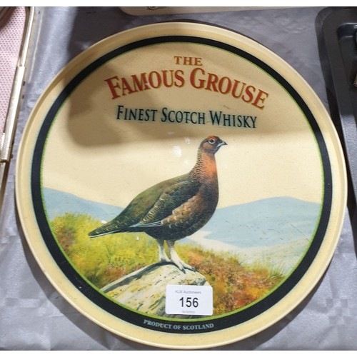 156 - A Famous Grouse whiskey bar tray and ice bucket. UK shipping £14.