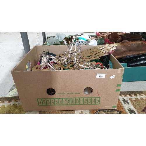 169 - A box of Christmas decorations. No shipping. Arrange collection or your own packer and shipper, plea... 