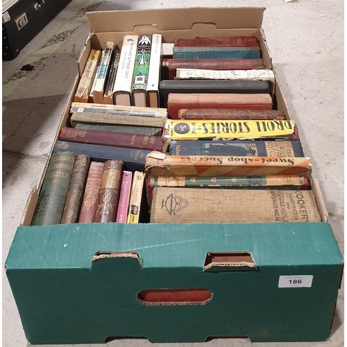 186 - A box of vintage and later books. No shipping. Arrange collection or your own packer and shipper, pl... 