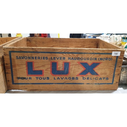 198 - A vintage French Lux Soap crate, length 21.5