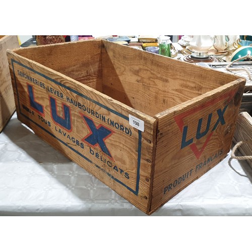 198 - A vintage French Lux Soap crate, length 21.5