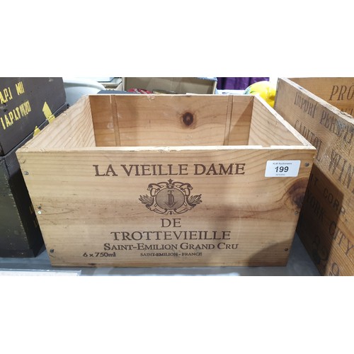 199 - A La Vieille Dame champagne crate, length13